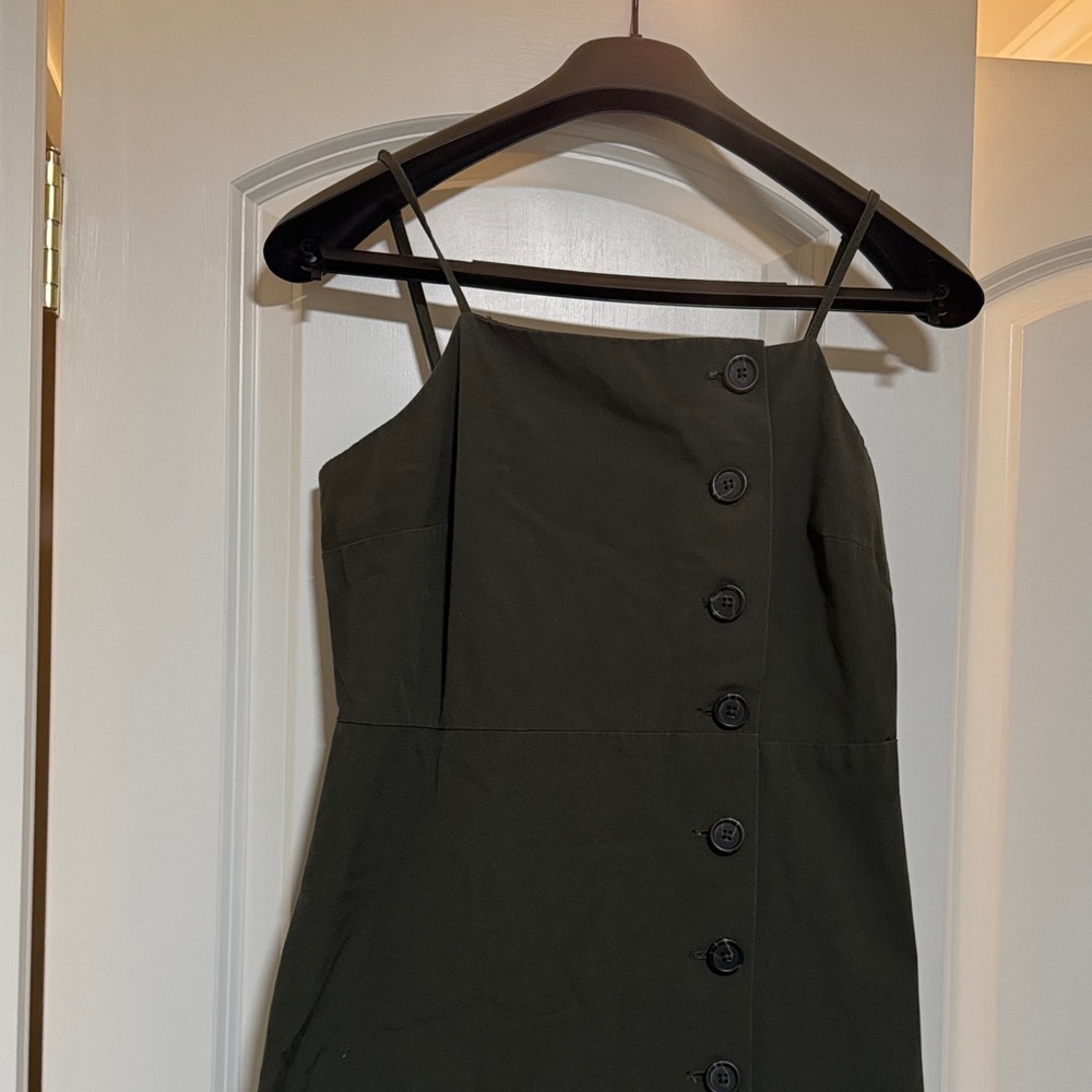 Green Side Button-Down Dress